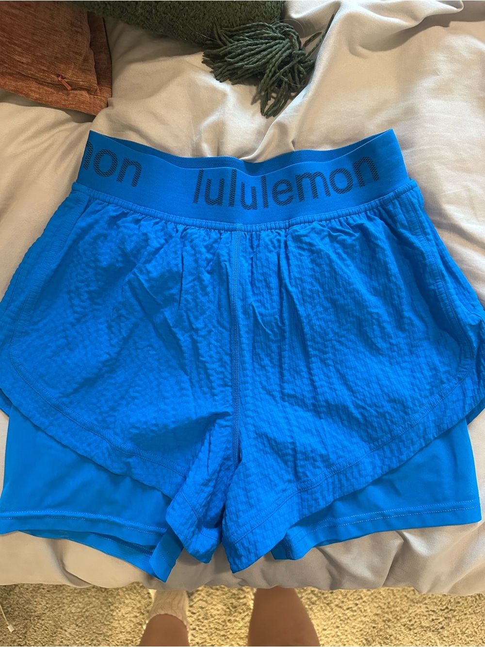 lululemon athletica Bright Blue Layered Bike Shorts